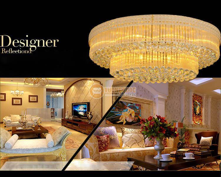 Đèn ốp trần pha lê đẹp long lanh CM277-3